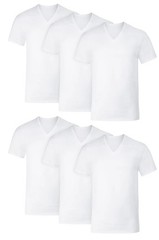 Hanes Men S Cotton Cooling Moisture Wicking Tagless V-Neck Undershirt Tee 6 Pack