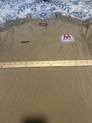 Bulwark Shirt Mens XL-LN Tan FR Flame Resistant Henley Work Long Sleeve Stretch