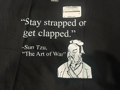 NWT ASMDSS “Stay Strapped or Get Clapped”SUN TZU ART OF WAR BLACK SHIRT Size XXL