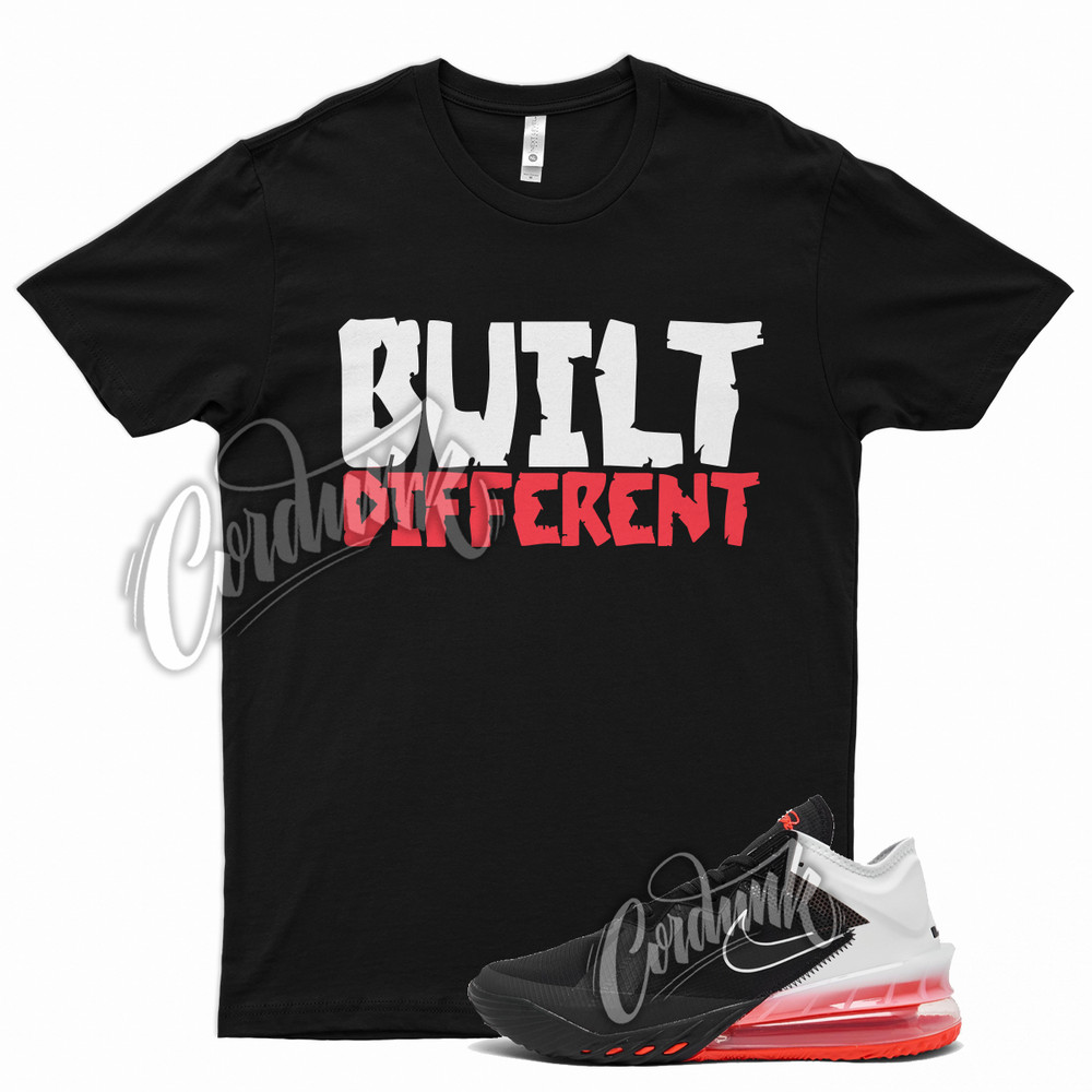 Black BUILT T Shirt for Lebron 18 Low White Bright Crimson Infrared