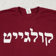 Hebrew Text Men’s T-Shirt Size Medium Red Short Sleeve Classic Casual