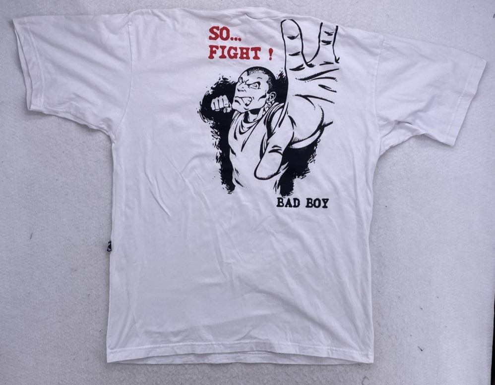 Bad Boy Martial Arts Fighter Graphic T-Shirt White Men’s Size XL Brazil Made