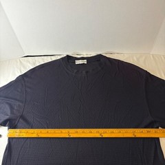 GIORGIO DANIELI Black Textured Stretch Viscose Blend T-Shirt Sz See Measurements