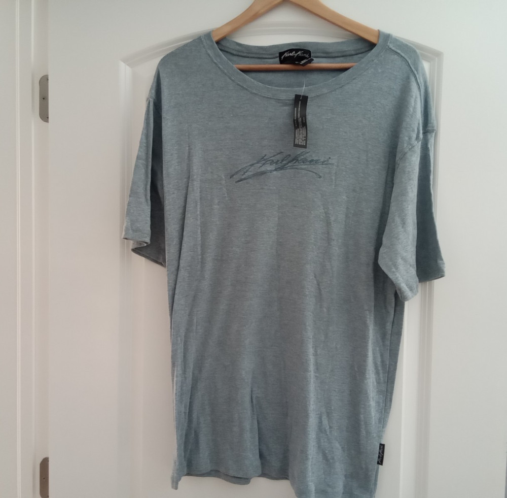 Karl Kani Mens Tee Shirt Size Large Light Blue Vintage New with Tags