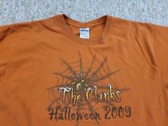 The Clarks Shirt Mens Large Orange Halloween Pittsburgh Rock Band Tour Music