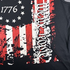 Mens T Shirt Large 1776 USA Sleeveless Patriotic Country Black, Red, White