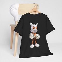 Sleepy Masked Mascot Money Stack Graphic T-Shirt Cash Streetwear Tee