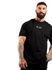 BLAK Cotton T-Shirt: Large Logo, Trendy Oversized Fit, Black