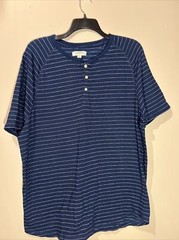 Goodthreads Men’s Short Sleeve Shirt With Buttons Blue Size XXL