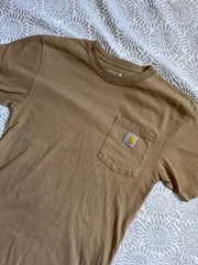 Carhartt Loose Fit Short-Sleeve Pocket T-Shirt Tan Brown Men’s XS