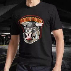 NEW SHIRT WILD HOGS LOGO RACING LOGO UNISEX T-SHIRT SIZE FUNNY S-5XL