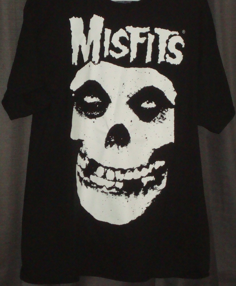 Misfits Punk Rock Band Skull Logo XL X-Large Black T-Shirt