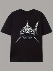Shark Graphic T-Shirt Fierce Predator Ocean Design Unisex Casual Tee