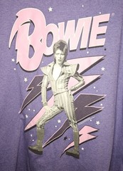 David Bowie Ziggy Stardust Blue Purple Band Short Sleeve Graphic Shirt Large