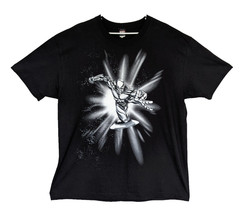 Vintage Marvel Mad Engine Size 2XL Black Silver Surfer Shirt Fantastic Four Y2K