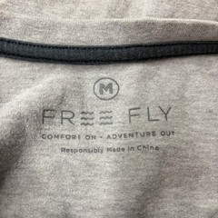 Free Fly Mens Henley Shirt Size M Gray Bamboo Cotton Short Sleeve Tee Outdoor