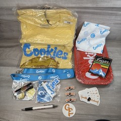 Cookies Dispensary Swag T-shirt Rolling Tray Bandana Lanyard Lighter Sticker Pin