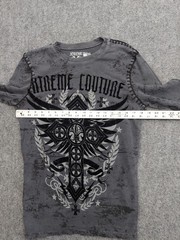 Xtreme Couture Shirt Small Gray Thermal Long sleeve Waffle Cross by Affliction