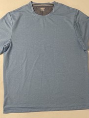Lands End Mens Classic Fit 4-Way Stretch Tee Shirt BLUE Crewneck XL Short Sleeve