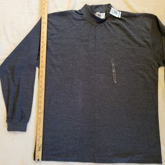 Vintage BCC Blues Navy Blue Long Sleeve T-Shirt, XL, High Neck, Cuff Sleeves
