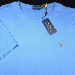 Polo Ralph Lauren T-Shirt Mens XXL Custom Slim Fit Blue Real Pony Crew Pima Soft