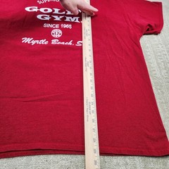 Golds Gym Shirt Men 2XL Bodybuilding Red Myrtle Beach USA Made Training