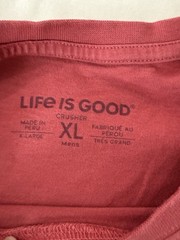 Life is Good Men’s Solid Red T-shirt Size XL E17