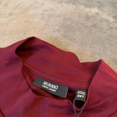 Murano Liquid Luxury Mock Neck Shirt Mens 3X Large Tall Burgundy Long Sleeve NWT