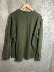 L.L.Bean Shirt Mens Large Green Thermal Henley Work Hike Camp Climb Outdoor