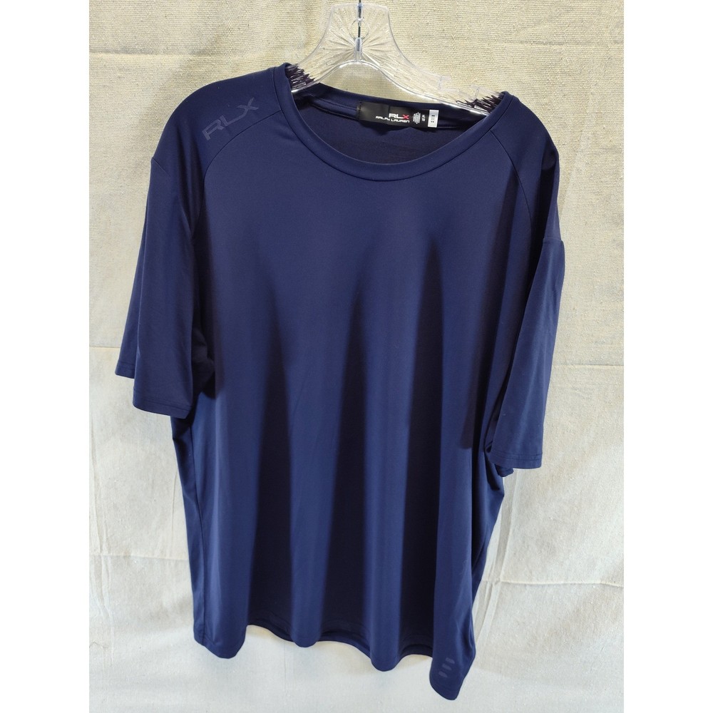 RLX Ralph Lauren Mens XL Navy Blue Performance Short Sleeve Athletic T-Shirt