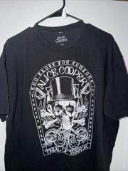 Alice Cooper Men’s Black Graphic Logo Crew Neck Short Sleeve Tee Trial XXL