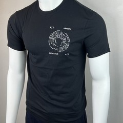 Armani Exchange Men’s Crewneck Short Sleeve Pima Regular Fit T-shirt Black Logo