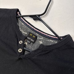 Navy Yard California Black Large T-Shirt V-neck With Buttons