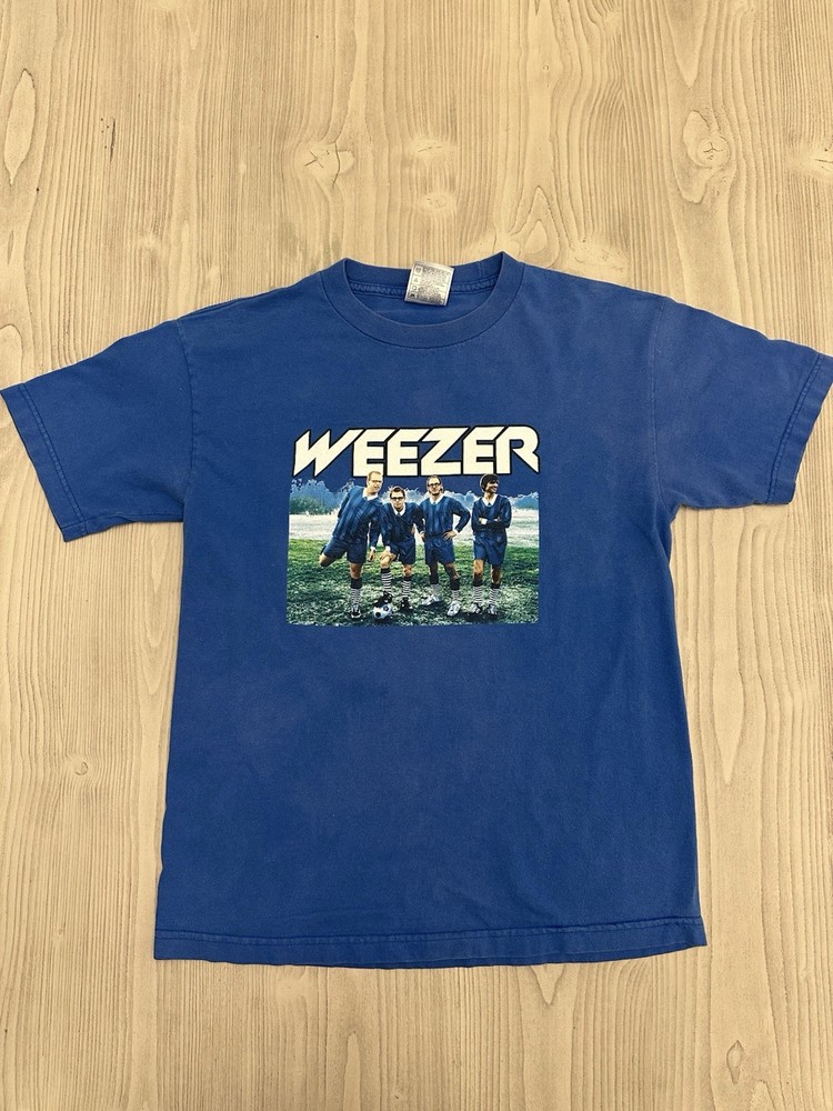 Vintage 2002 Weezer Enlightenment Tour T-Shirt Medium Blue Y2K Alstyle AAA