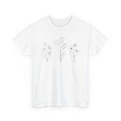Pressed Flower Art Shirt Botanical Graphic Tee Nature Inspired Floral Gift