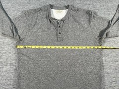 Marine Layer Henley Shirt Mens Medium Grey Stretch Long Sleeve Casual Pullover