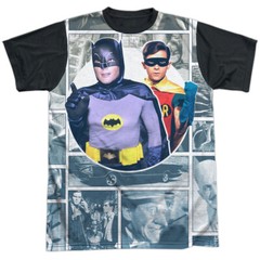 Batman Classic Tv 60S Panels Adult Halloween Costume T Shirt (Black Back), S-3XL