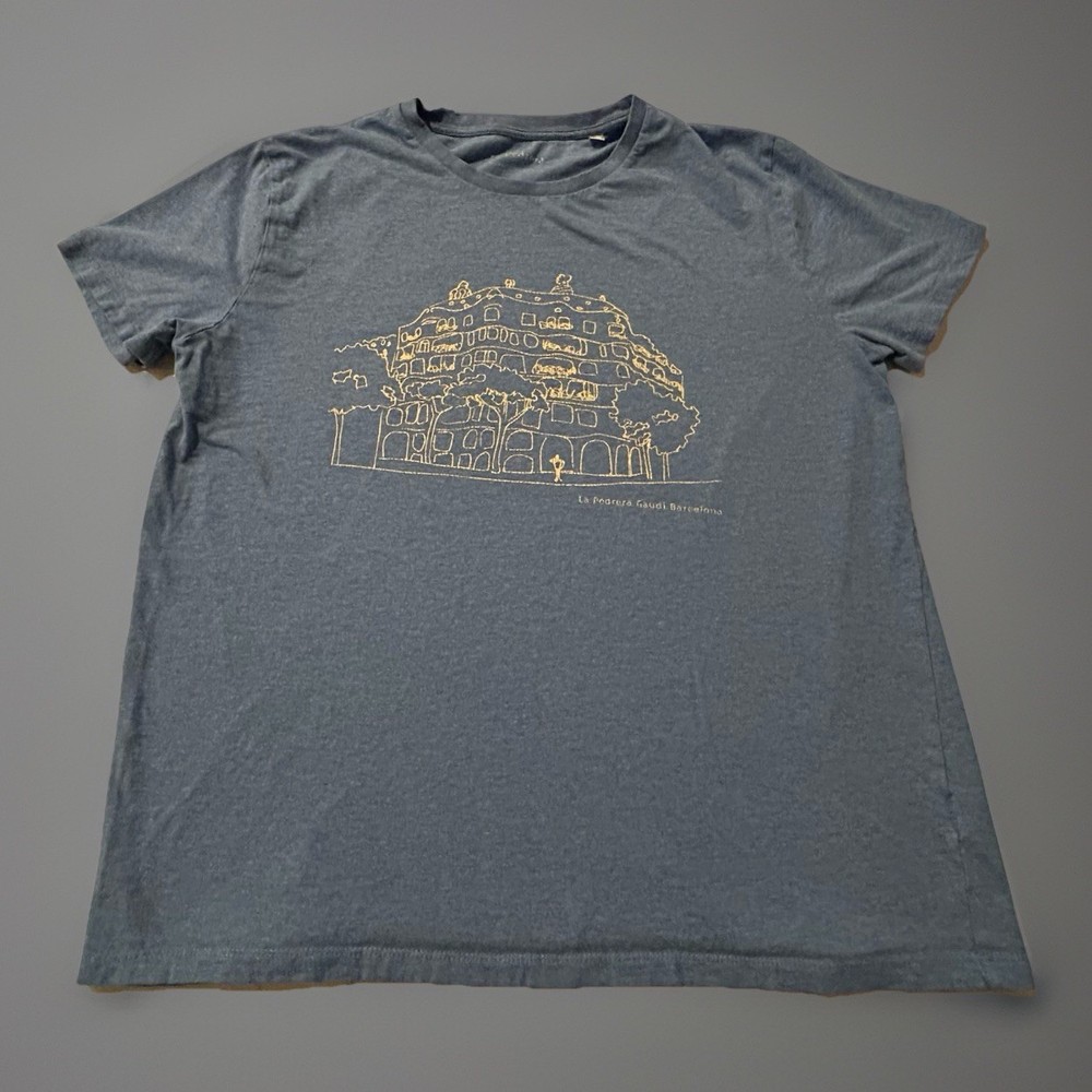 Stanley/Stella La Pedrera Gaudi Casa Mila Barcelona Tee Blue US L Organic Cotton