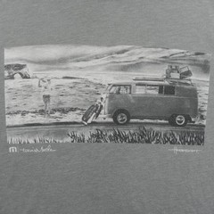 Travis Mathew T-Shirt Mens XL Crew Neck Graphic Print Tee Gray Short Sleeve