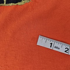 Jerzees Vintage Orange Halloween Applique Painted Black Cat T Shirt Size XL USA