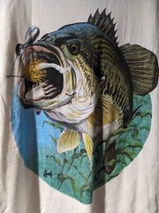 Vintage 90s T.S.F. Originals Animal Bass Fishing White XX-Large T-Shirt