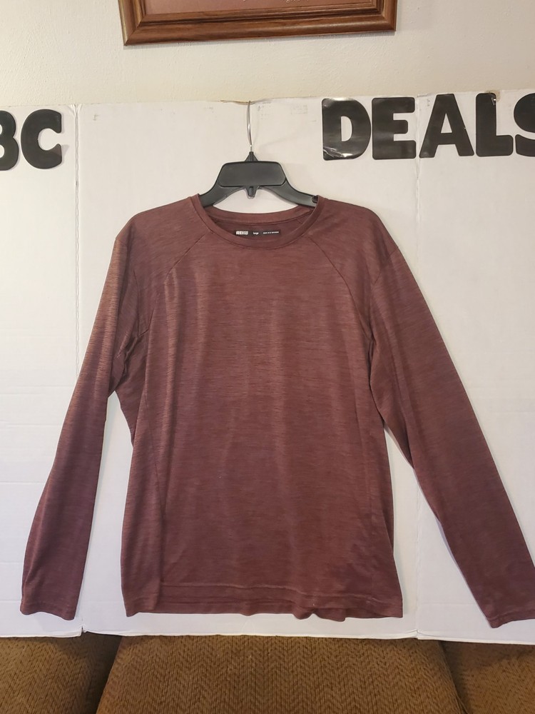 REI Co-Op T Shirt Tee Men Large Long Sleeve Burgundy Active Pursuits