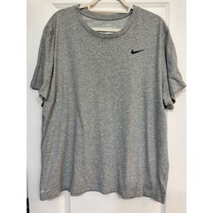 Nike Mens Dri-FIT Heather Gray Short Sleeve Swoosh Logo T-Shirt XL