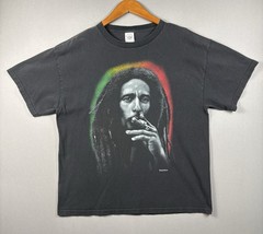 Vintage Y2K 2005 Bob Marley Smoking Tee Delta Tag Sz L Black T Shirt Music Zion