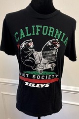 Riot Society unisex Size S Black California Bear Graphic Cotton Jersey T-Shirt