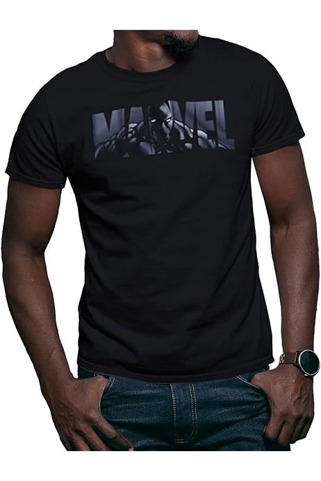 Marvel Mens Black Panther Logo Fill Black Shirt NWT XL
