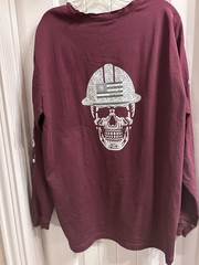 Ariat FR Men’s XL/TG Burgundy Crewneck Long Sleeve Skull Graphic Logo T-Shirt