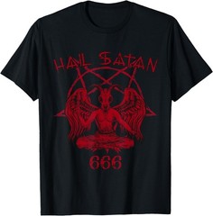 Satan loves me Hail Satan devil 666 saying T-Shirt