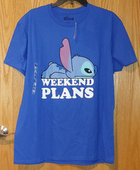 NWT Men’s Disney Stitch Weekend Plans Graphic T-Shirt Large Blue -5364