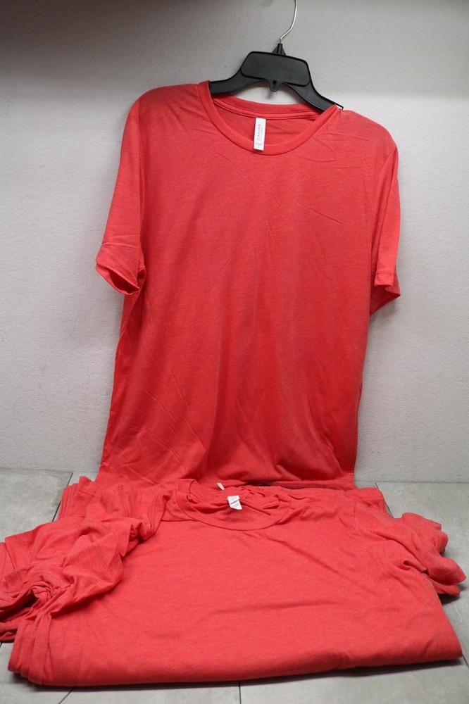 5x Lot Unisex Men Women Bella+Canvas Triblend Polyester Cotton Rayon T-Shirt Red